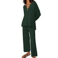 thumbnail image 1 of Bovxnpu Womens Outfits 2 Piece,Women's Pant Set,Womens 2 Piece Outfits Long Sleeve Pants Sets Tracksuit Green XL, 1 of 5
