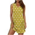 thumbnail image 1 of Bovxnpu Womens Summer Dress, Women's Casual Sundress Flowy A-Line Dresses Mini Dress, Women's Summer Fashion Printing Sleeveless V-Neck Dress XXL, 1 of 5