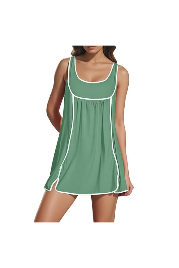 Womens Summer Dress, Womens Workout Tennis Dress Activewear for Exercise, Womens Summer Athletic Sleeveless Mini Dress Casual Workout Tennis Dress M