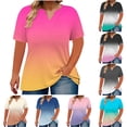 thumbnail image 1 of Bovxnpu Womens Summer Tops, Plus Size Casual T Shirt, Women's V-neck Printed Oversized Short SleevesT-shirt Top XXXXL, 1 of 6