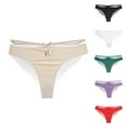 thumbnail image 1 of Bovxnpu Womens Underwear Plus Size Panties, Lace Thongs for Women No Show Panties, Women's Satin Lace Underwear Breathable Bow Knot Hollow Low Waist Pants XXL, 1 of 5