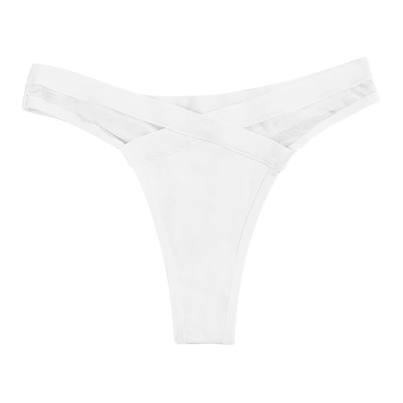 Bovxnpu Womens Underwear Plus Size Panties, Seamless Lace Thongs for Women, Women's Solid Color Low Waist Mesh Solid Color Transparent Underwear Thong XL