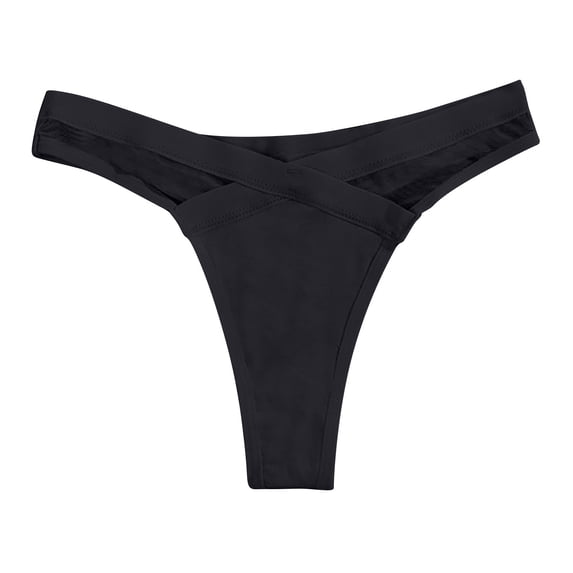 Summer Savings Bovxnpu Womens Underwear Plus Size Panties, Seamless Lace Thongs for Women, Women's Solid Color Low Waist Mesh Solid Color Transparent Underwear Thong S