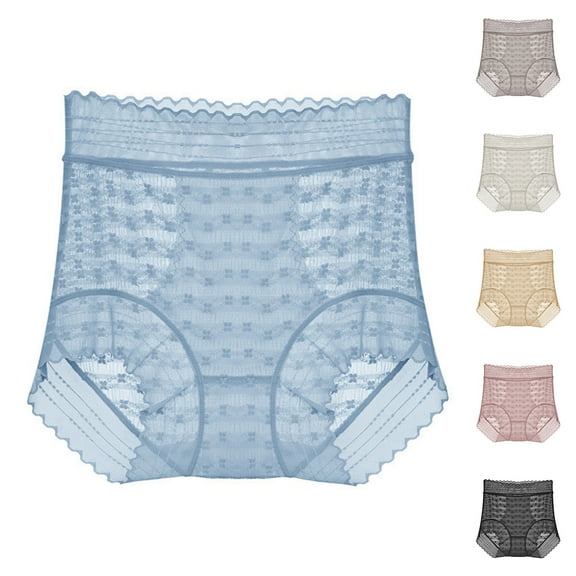 Bovxnpu Womens Underwear Plus Size Panties, Women's High Waisted Breathable Brief Panties, Ladies' Solid Color Comfortable And Breathable High Waisted Lace Underwear M