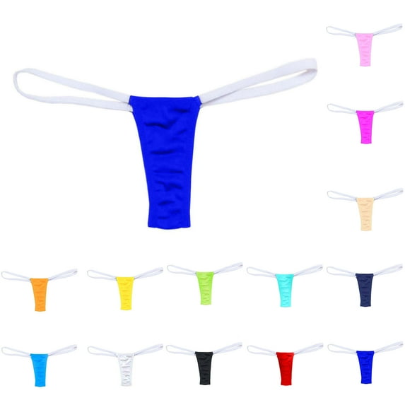 Summer Savings Bovxnpu Womens Underwear Plus Size Panties, Women's Low Rise G-string Thong Panty Underwear, Women's Exposed Buttocks Low Waist Solid Color Mini Thong Free Size