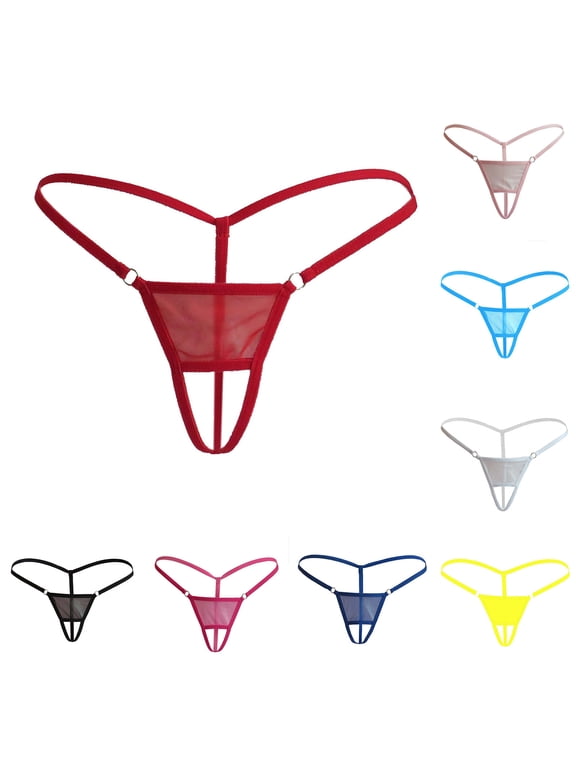 Womens Underwear Plus Size Panties, Women's Low Rise G-string Thong Panty Underwear, Women's Exposed Buttocks Low Waist Solid Color Mini Thong Free Size