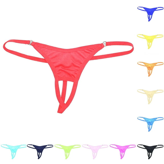 Bovxnpu Womens Underwear Plus Size Panties, Women's Low Rise G-string Thong Panty Underwear, Women's Exposed Buttocks Low Waist Solid Color Mini Thong Free Size