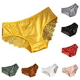 thumbnail image 1 of Bovxnpu Womens Underwear Plus Size Panties, Women’s Seamless Panties Underwear, Women's Solid Color Lace Bow Mid Low Waist Hollow Out Mesh Gauze Briefs M, 1 of 4