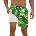 thumbnail image 1 of Chiccall Mens Hawaiian Floral Shorts 2025 Summer Tropical Elastic Waist Drawstring Pocket Swim Trunk Green, 1 of 5