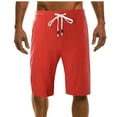 thumbnail image 1 of Chiccall Mens Lightweight Drawstring Shorts 2025 Summer Solid Breathable Casual Shorts Red, 1 of 5