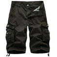 thumbnail image 1 of Fmbrln Mens Summer Cotton Military Cargo Shorts Fashion Button Zipper Multi Pockets Shorts Casual Outdoor Training Shorts, 1 of 4