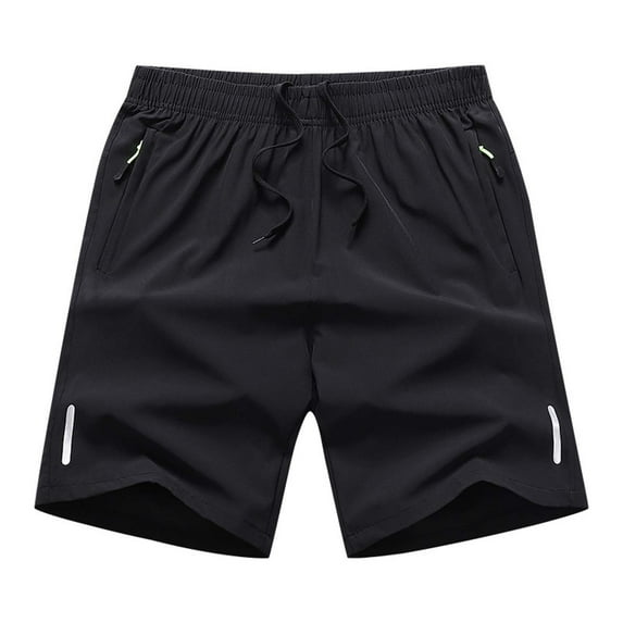 Fmbrln Mens Summer Shorts Fashion Casual Elastic Waist Drawstring Beach Shorts Lounge Athletic Running Shorts with Zipper Pockets