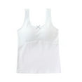 thumbnail image 1 of Summer Savings Clearance 2025, Girls Tank Top Bras, Teen Girls Camisole Training Cotton Bra Sleeveless Round Neck Tank Top with Shelf Bra Back to School Bras 8-12 Years, 1 of 4