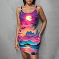 thumbnail image 1 of Horkkom Summer Dresses for Women Casual Beach Boho Sundresses Spaghetti Strap Elastic Waist Mini Dresses M, 1 of 7