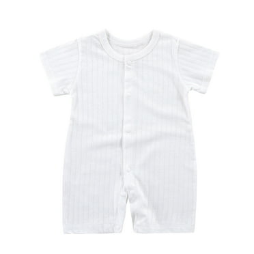Summer Savings Clearance 2025! Loopsun Baby Romper, Baby Spring Onesie Newborn Short Sleeve Thin Clothes White 3-6 Months