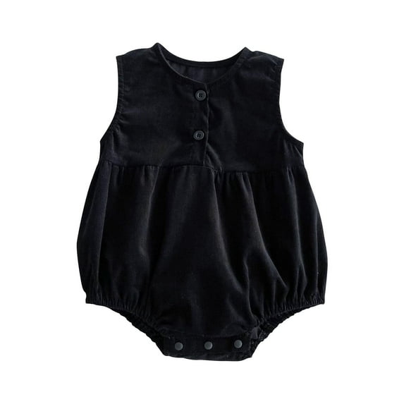 Loopsun Romper, Spring Onesie Newborn Sleeveless Thin Clothes Black 6-8 Months