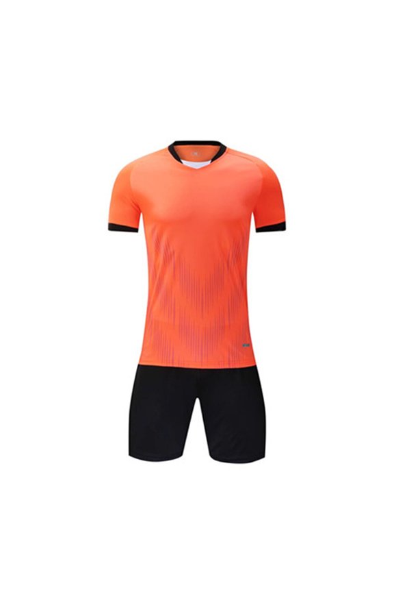 Boys Girls Summer Sets, Sports Sets for Boys, Fashionable Children's Casual Short Sleeve Round Neck Top with Shorts Sports Breathable Set Orange 9-11 Years