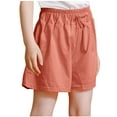 thumbnail image 1 of Loopsun Boys Girls Summer Shorts, Children's Summer Solid Color Casual Sports Elastic Waist Shorts Watermelon Red 3-4 Years, 1 of 5