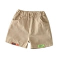 thumbnail image 1 of Loopsun Boys Girls Summer Shorts, Shorts for Kids, Children's Casual Solid Comfortable Elastic Waist Shorts Khaki 7-8 Years, 1 of 3