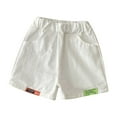 thumbnail image 1 of Loopsun Boys Girls Summer Shorts, Shorts for Kids, Children's Casual Solid Comfortable Elastic Waist Shorts White 4-5 Years, 1 of 3