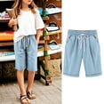 thumbnail image 1 of Loopsun Boys Girls Summer Shorts, Shorts for Kids, Children's Summer Solid Elastic Waist Casual Sports Short Pants with Pocket Blue 9-10 Years, 1 of 5