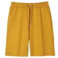 thumbnail image 1 of Loopsun Boys Girls Summer Shorts, Shorts for Kids, Children's Summer Solid Elastic Waist Casual Sports Short Pants with Pocket Yellow 3-4 Years, 1 of 4
