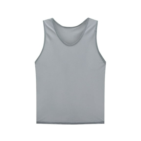 Loopsun Boys Girls Summer Tshirts, Children Summer Solid T-shirt Base Shirt Round Neck Sleeveless Camisoles Gray 14-16 Years