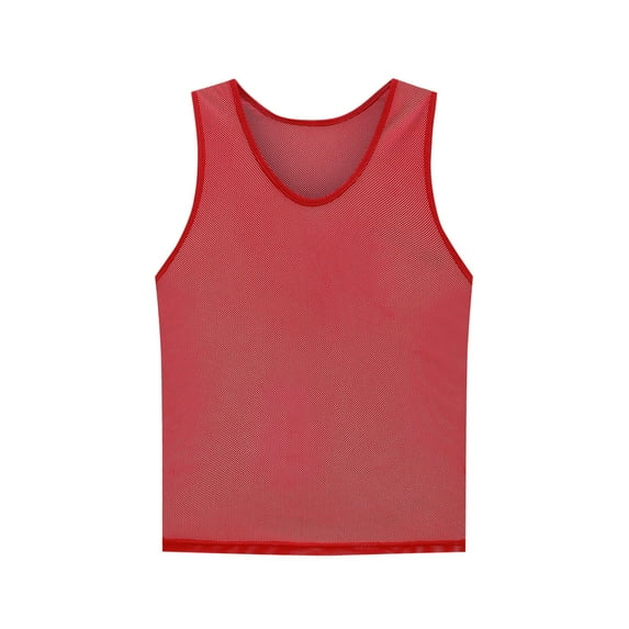 Loopsun Boys Girls Summer Tshirts, Children Summer Solid T-shirt Base Shirt Round Neck Sleeveless Camisoles Red 5-8 Years