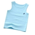 thumbnail image 1 of Loopsun Boys Girls Tank Tops, Children's Cotton Printed Sleeveless Round Neck Tank Top Light Blue 11-12 Years, 1 of 5