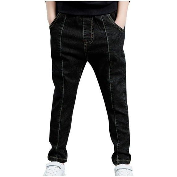 Loopsun Boys Jeans, Boys Jeans Long Pants Children's Loose Casual Outerwear Pants Black 6-7 Years