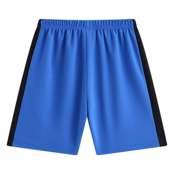 Loopsun Boys Sports Shorts, Boys' Fashion Casual Solid Color Sports Pants Shorts Blue 6-7 Years