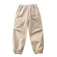 thumbnail image 1 of Loopsun Boys Summer Cargo Pants, Boys' Summer Loose Thin Elastic Sports Mosquito Proof Casual Outerwear Pants Khaki 12-14 Years, 1 of 5