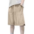 thumbnail image 1 of Loopsun Boys Summer Cargo Shorts, Children's Clothing Summer Solid Color Thin Boys' Sports Shorts Outside Cropped Pants Khaki 11-12 Years, 1 of 5