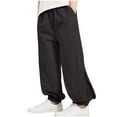 thumbnail image 1 of Loopsun Boys Summer Pants, Children's Solid Color Breathable Thin Mosquito Proof Summer Pocket Pants Black 5-6 Years, 1 of 3