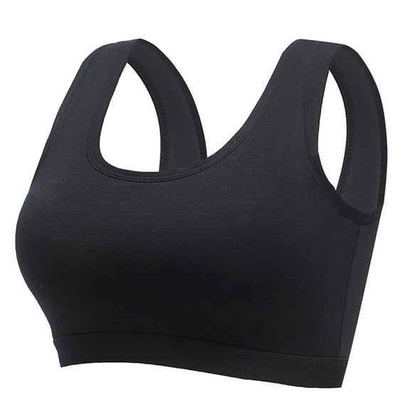 Loopsun Plus Size Bras for Women, Ladies Traceless Comfortable No Steel Ring Breathable Gathering Bra Woman Underwear Black M