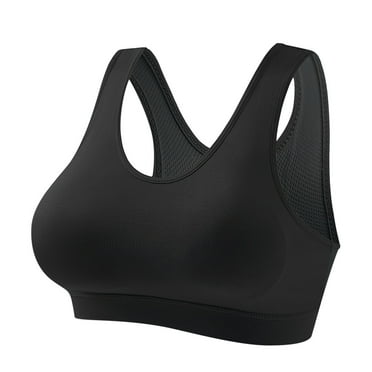 Summer Savings Clearance 2025! Loopsun Plus Size Bras for Women, Woman Thin Style Wireless Sports Bra Yoga Running Fitness Shock Absorption Out Beautiful Back Sports Bra Black M