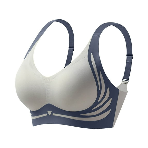 Summer Savings Clearance 2025! Loopsun Bras Women Suspender without Steel Ring Shock-absorbing Sports Bra with Lace Side Buckle Yoga Sports Bra Navy XL