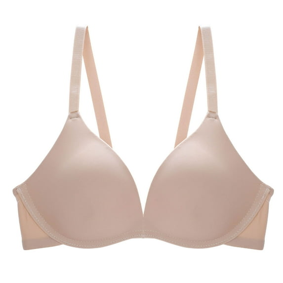Summer Savings Clearance 2025! Loopsun Bras Womens Bra Soild Wire Free Underwear Bra Everyday Small Cup Underwear Beige S