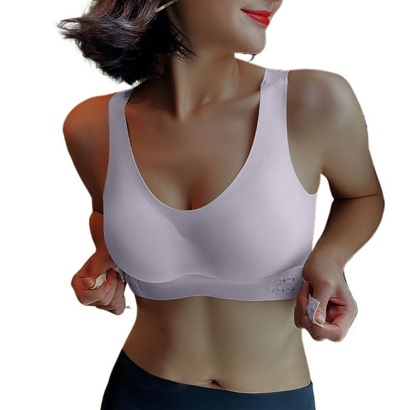 Loopsun Plus Size Bras for Women, Womens Comfortable and Comfortable Adjustable Gathering Breathable Bra Underwear Daily Bra Gray XL