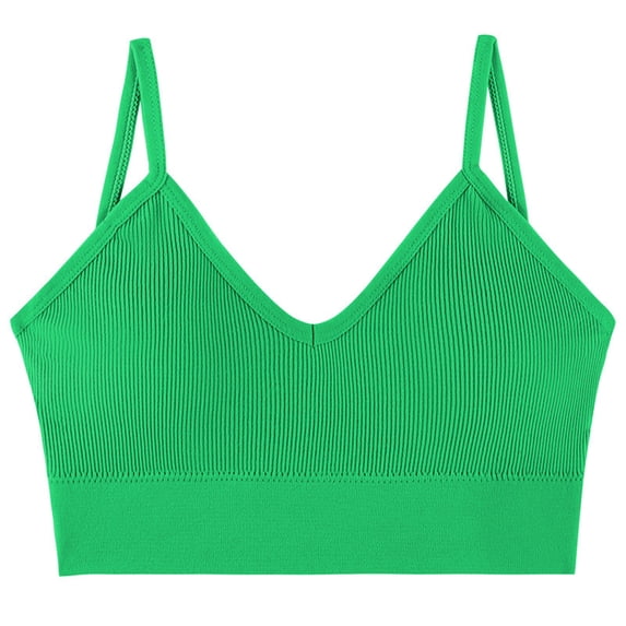 Loopsun Plus Size Bras for Women, Womens Solid Color Underwear Gathered without Steel Rings Suspender Beautiful Back Bra Green M