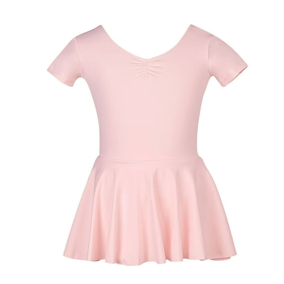 Loopsun Girls Bodysuits, Child's Fashion Summer Solid Girls Tights Dance Soft Bodysuit Pink 5-6 Years