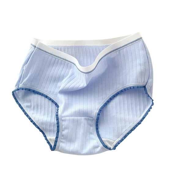 Loopsun Girls Cotton Underwear, Girls' Breathable Mid Waist Cotton Crotch Pants Underwear Light Blue 11-15 Years