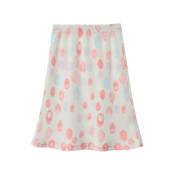 Loopsun Girls Skirts, Child's Summer Printed Kids Girls Botton Short Skirt Beige 7-8 Years