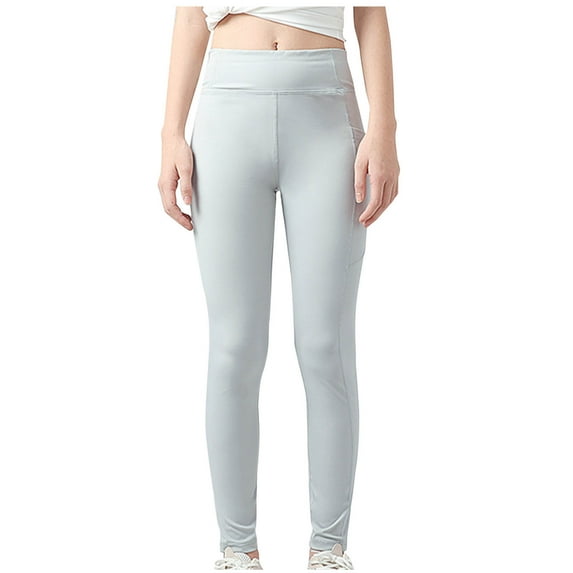 Loopsun Girls Sports Leggings, Children's Girls' Solid Color Elastic Tight Leggings Yoga Long Pants Gray 9-10 Years