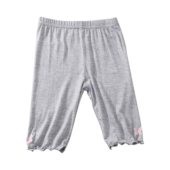 Loopsun Girls Summer Shorts, Children's Summer Solid Color Casual Sports Leggings Half Shorts Pants Gray 11-12 Years