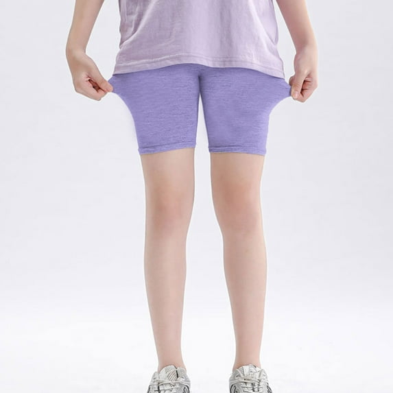 Loopsun Girls Summer Shorts, Kids Girls Bike Shorts Toddler Under Dress Dance Multi-Color Shorts Purple 6-7 Years