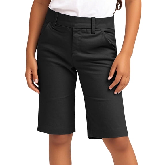 Loopsun Girls Summer Shorts, Kids Shorts Boys Girls Casual Hiking Shorts Straight Leg Loose Pants with Pockets Black 11-12 Years