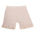 thumbnail image 1 of Loopsun Girls Summer Shorts, Summer Girls Pants Childrens Shorts Student Three Part Lace Leggings Shorts Beige 2-3 Years, 1 of 4