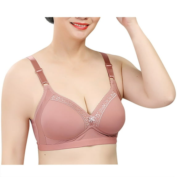 Loopsun Plus Size Bras for Women, Fashion Womens Bra Wire Free Underwear OnePiece Bra Everyday Underwear Bras Coffee 44