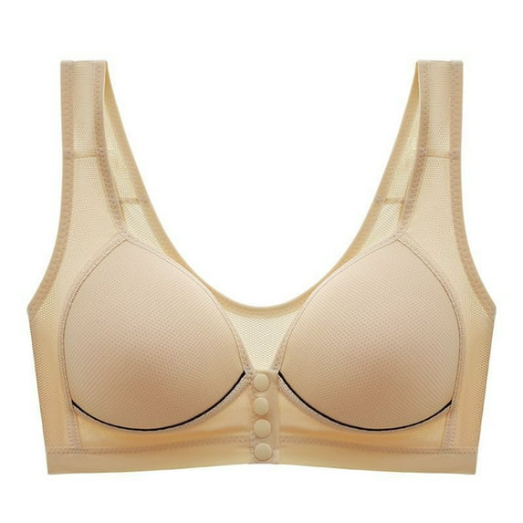 Loopsun Plus Size Bras for Women, Woman Color Thin and Steel Hoop Gathered Breathable Underwear for Daily Bras Beige XL